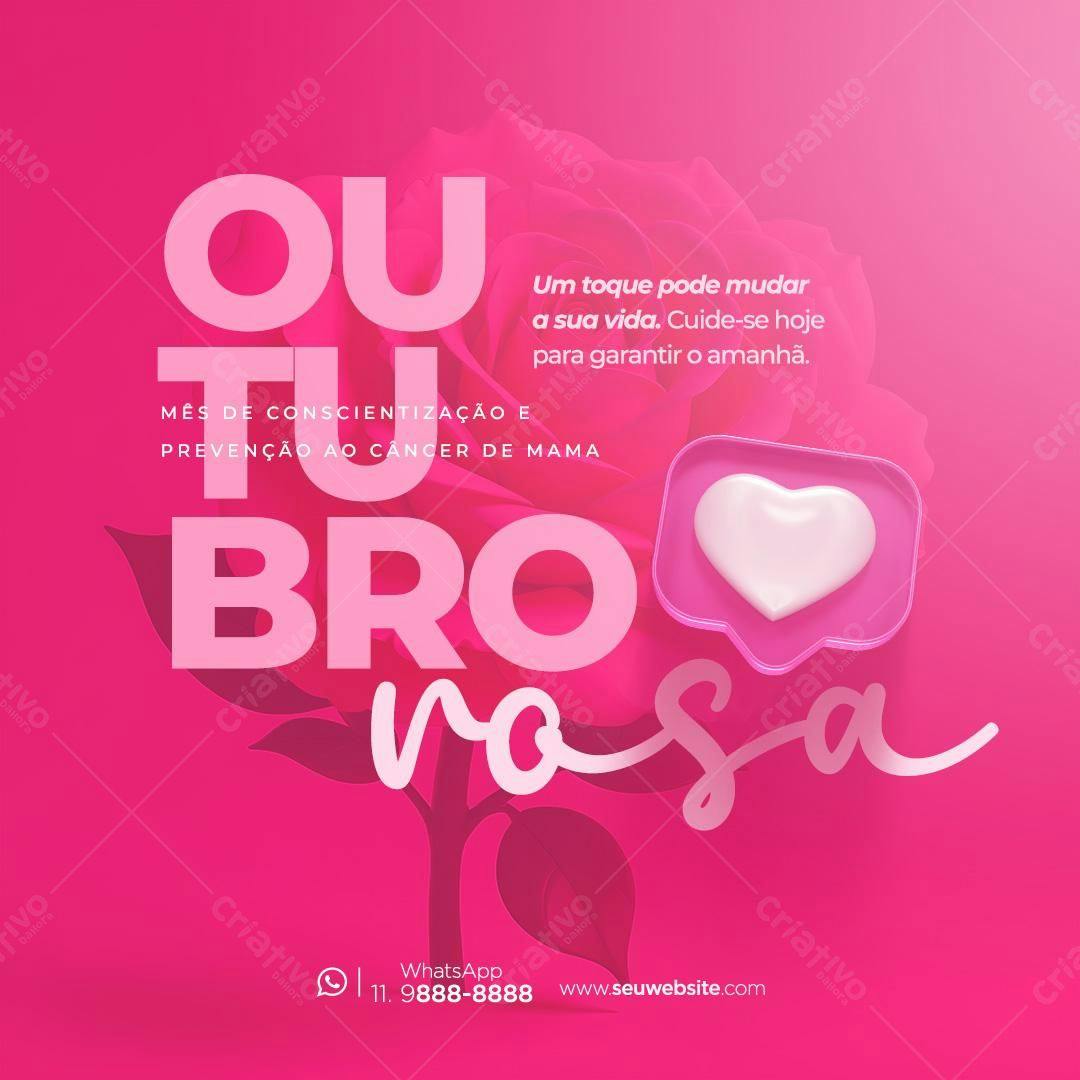 Post para Outubro Rosa PSD Editável