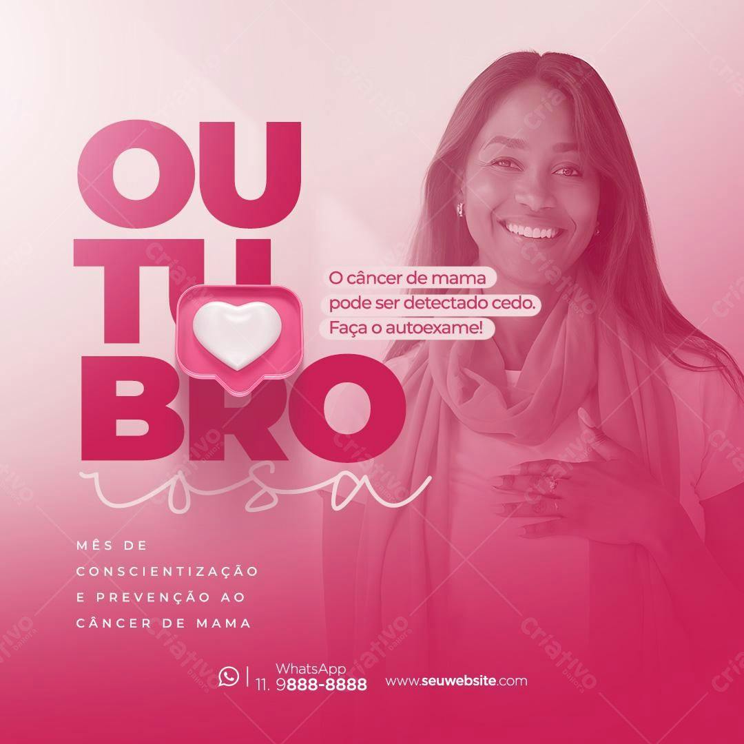 Post para Outubro Rosa PSD Editável