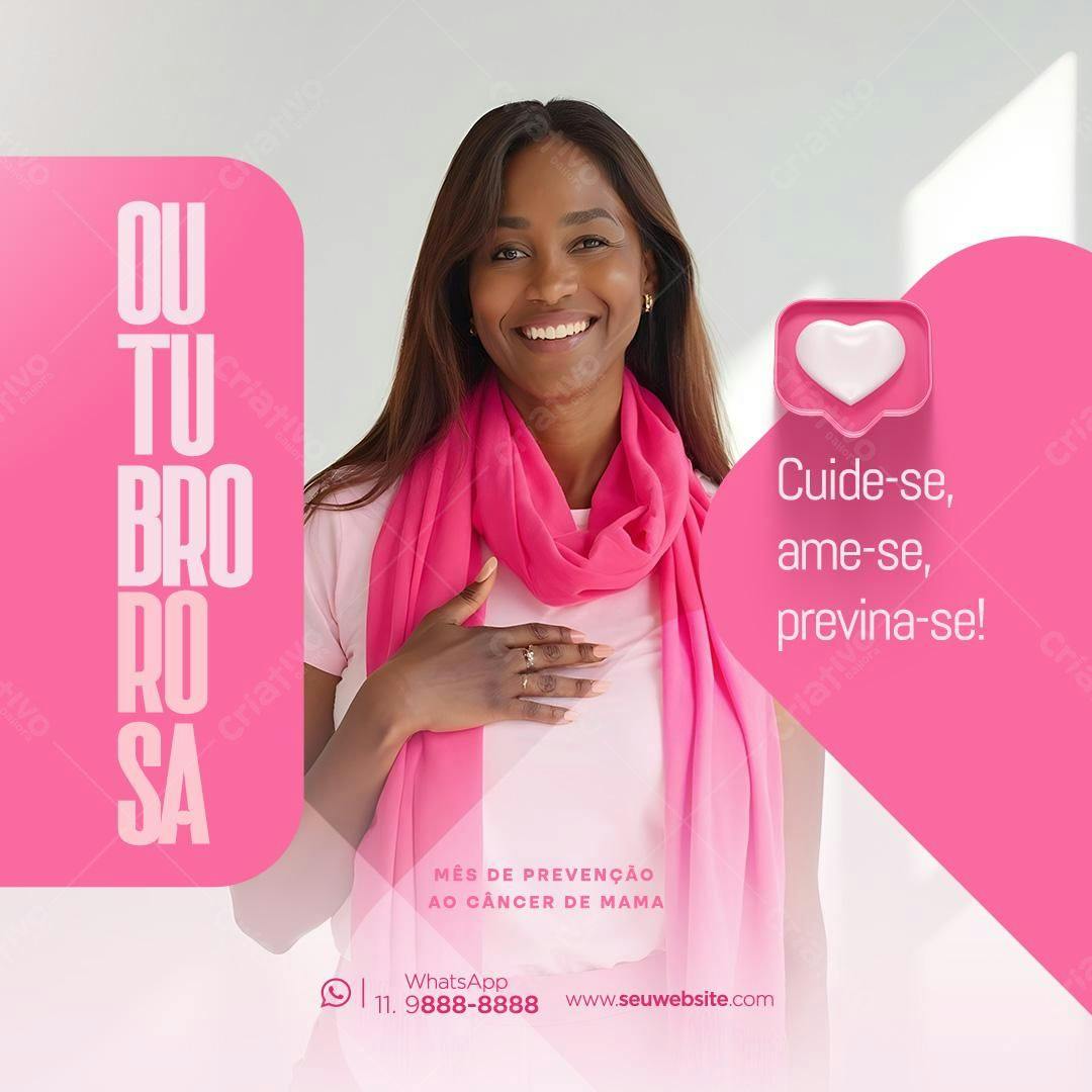 Post para Outubro Rosa PSD Editável