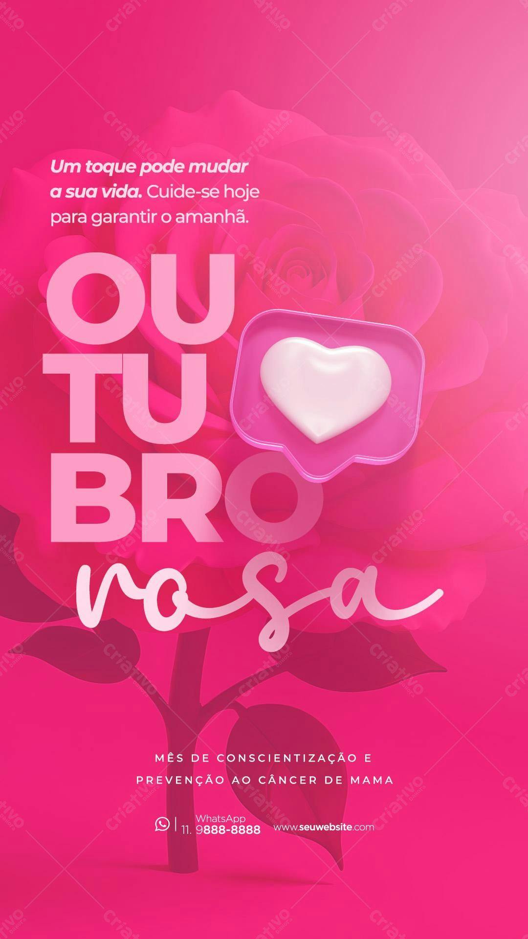 Flyer Outubro Rosa PSD Editável