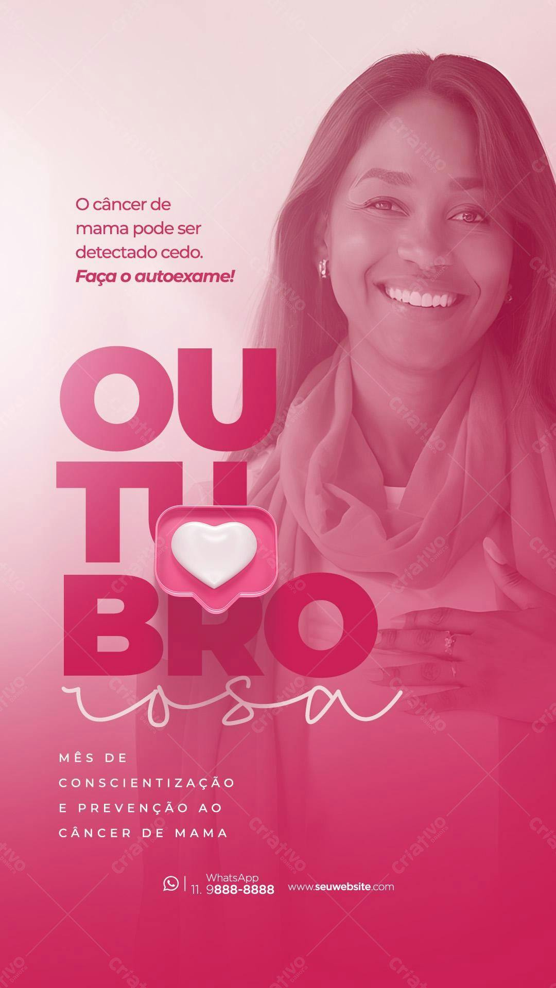 Flyer Outubro Rosa PSD Editável