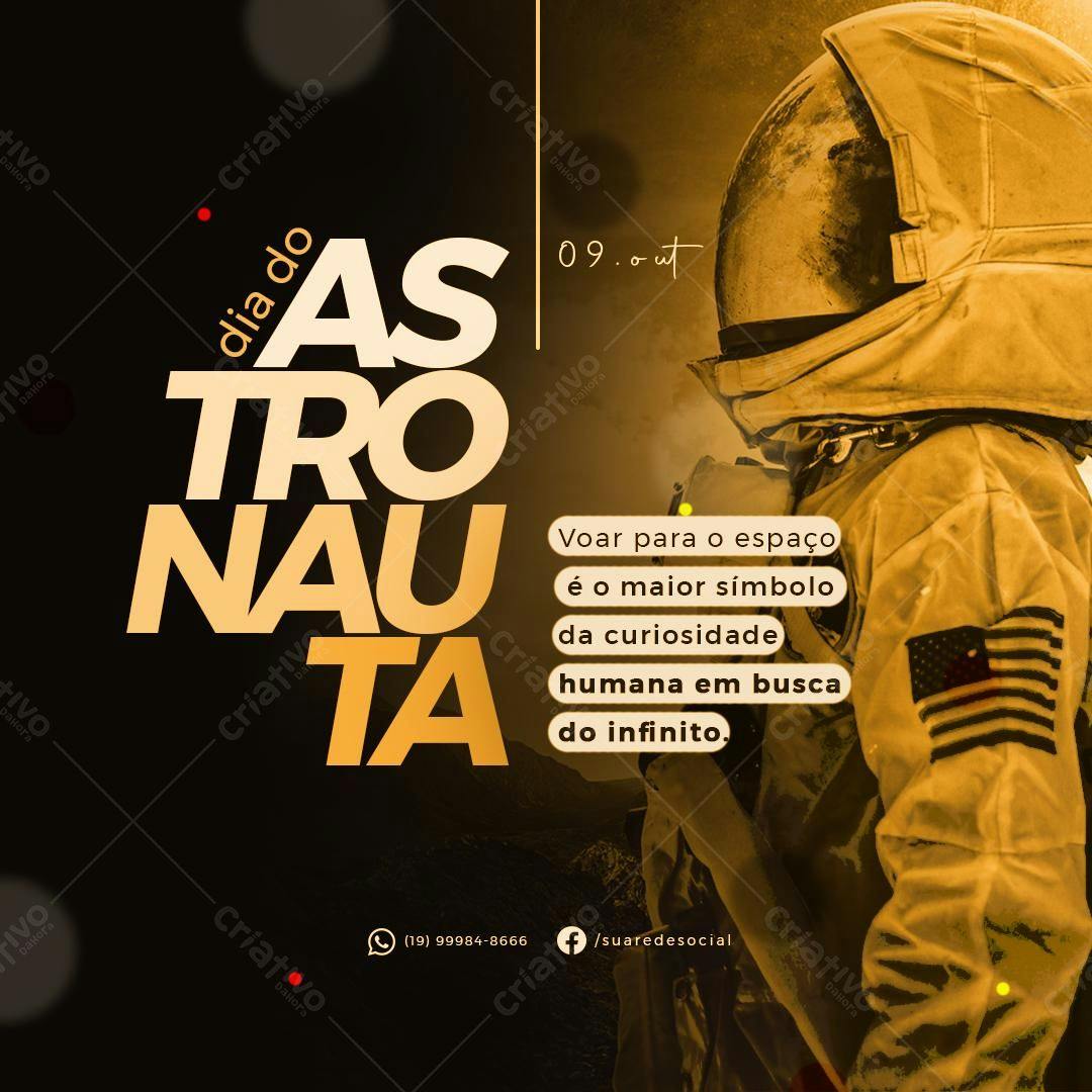 Flyer Dia do Astronauta PSD Editável