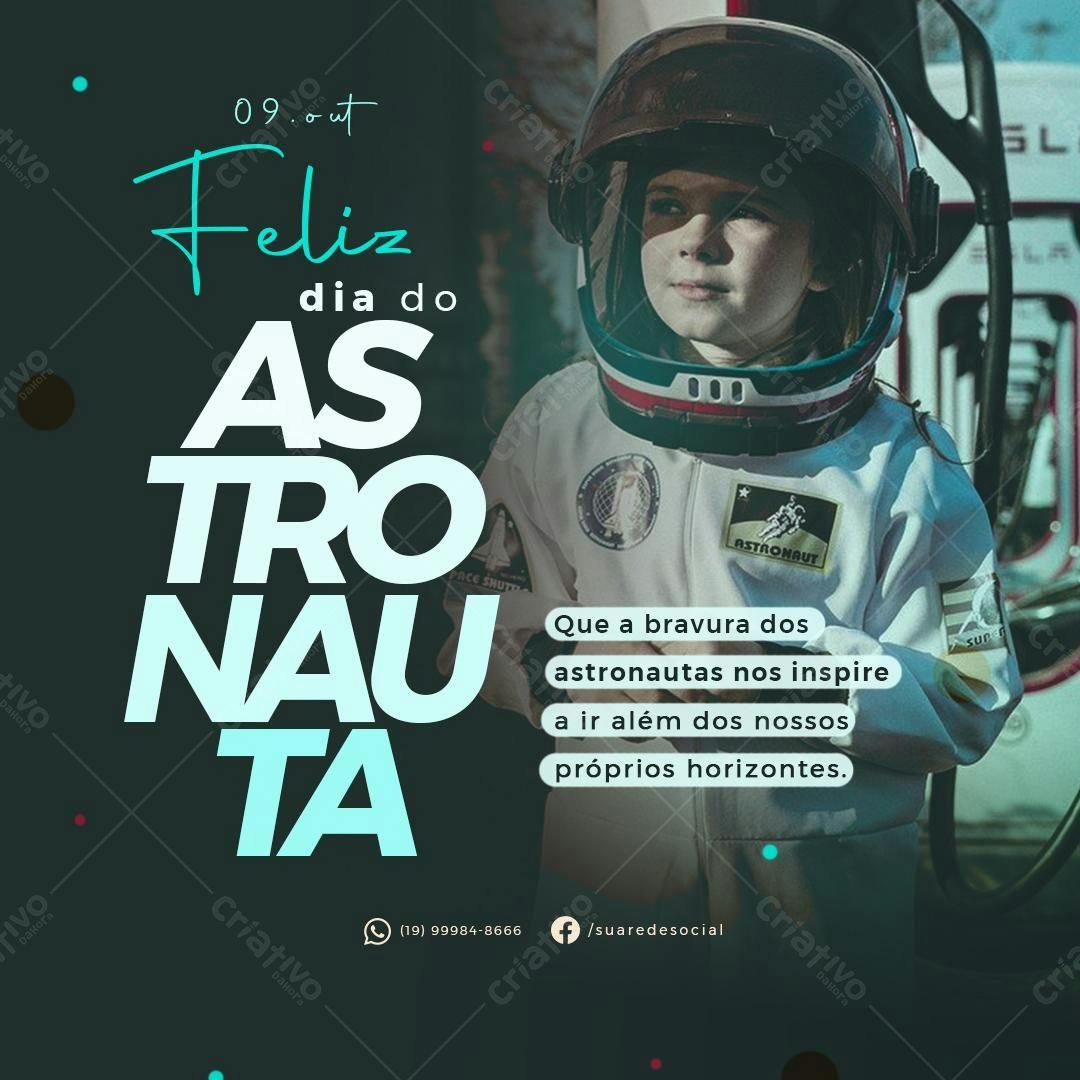 Post para o Dia do Astronauta PSD Editável