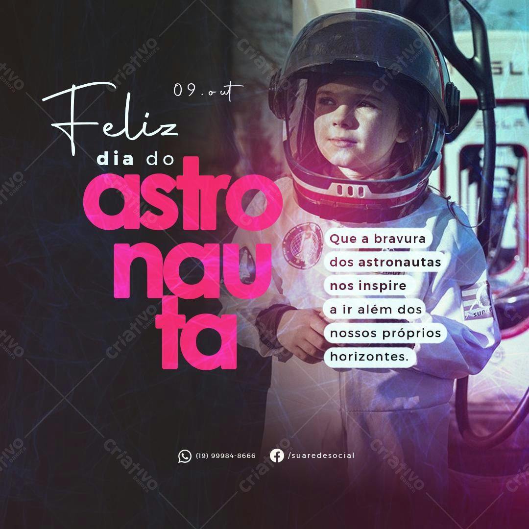 Postagem Dia do Astronauta PSD Editável