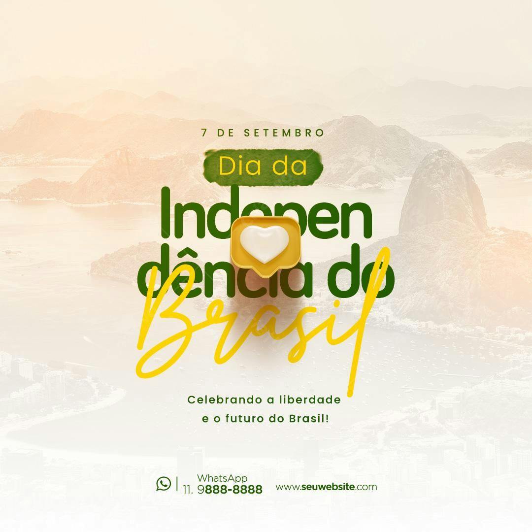 Post para o Dia da Independência do Brasil PSD Editável
