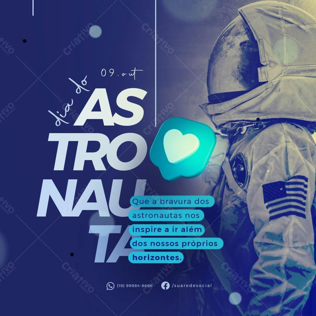 Postagem Dia do Astronauta PSD Editável