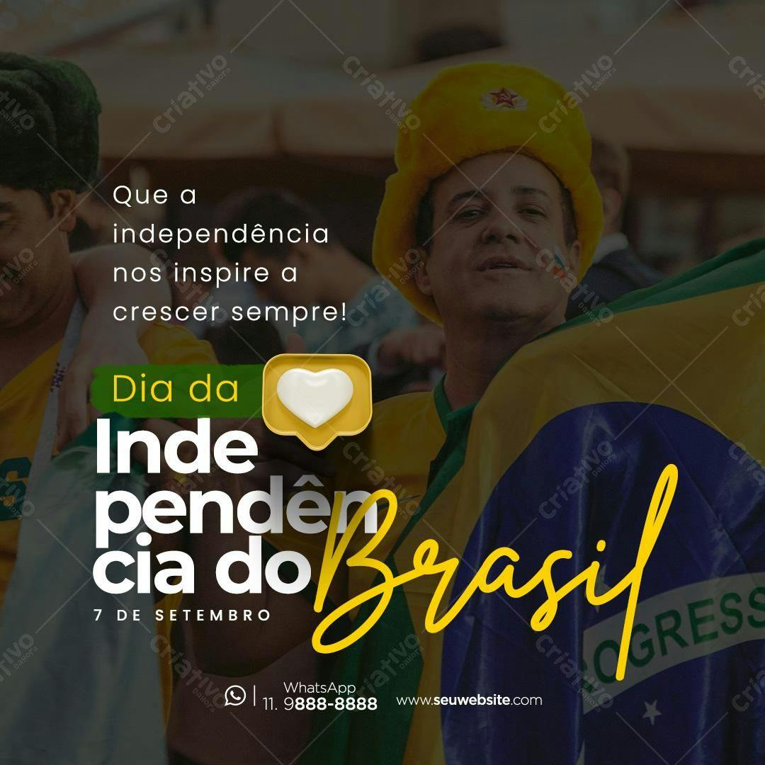 Post para Dia da Independência do Brasil PSD Editável