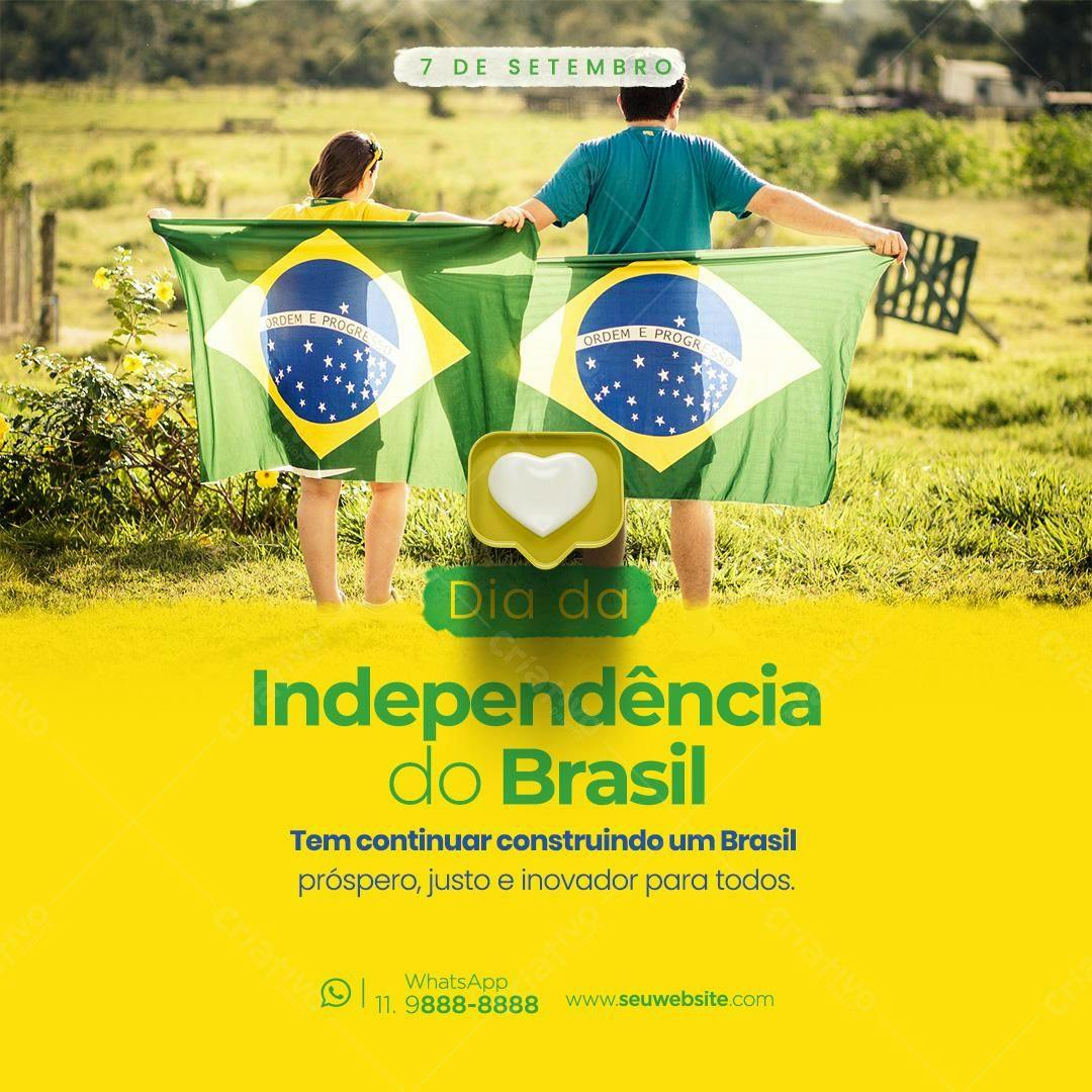 Flyer para Dia da Independência do Brasil PSD Editável