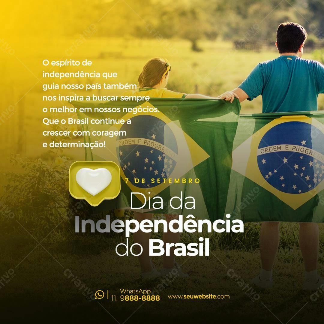 Postagem Dia da Independência do Brasil PSD Editável