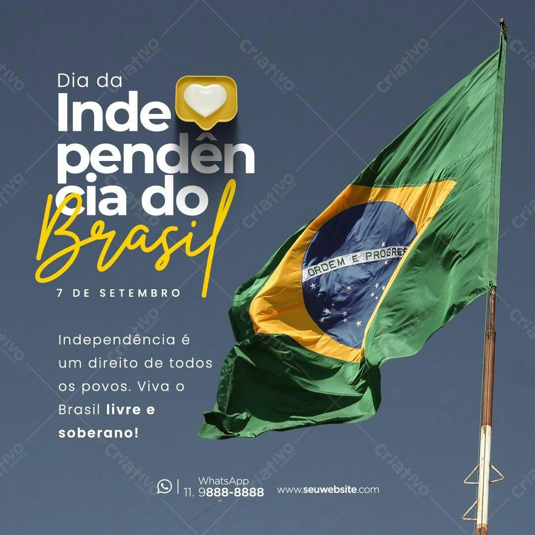 Post para Dia da Independência do Brasil PSD Editável