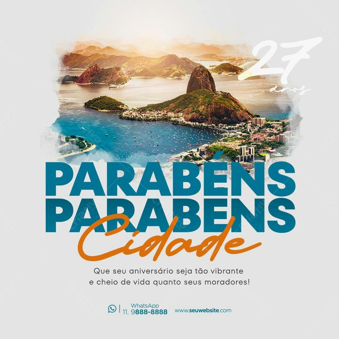 Flyer Aniversário Cidade PSD Editável