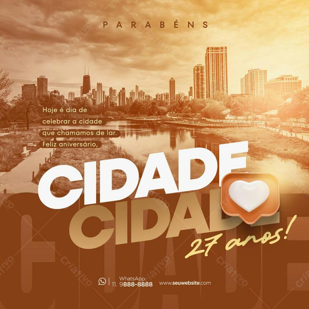 Flyer Aniversário Cidade PSD Editável
