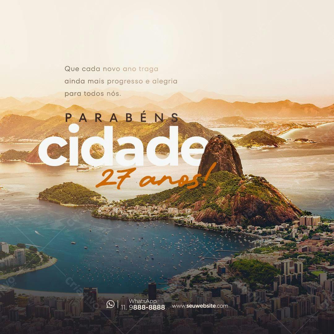 Post Aniversário Cidade 27 anos PSD Editável