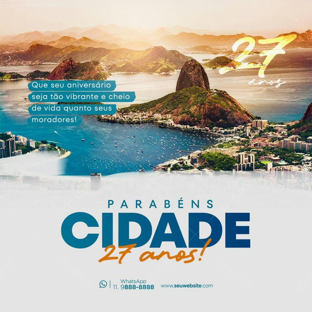 Flyer Aniversário Cidade PSD Editável