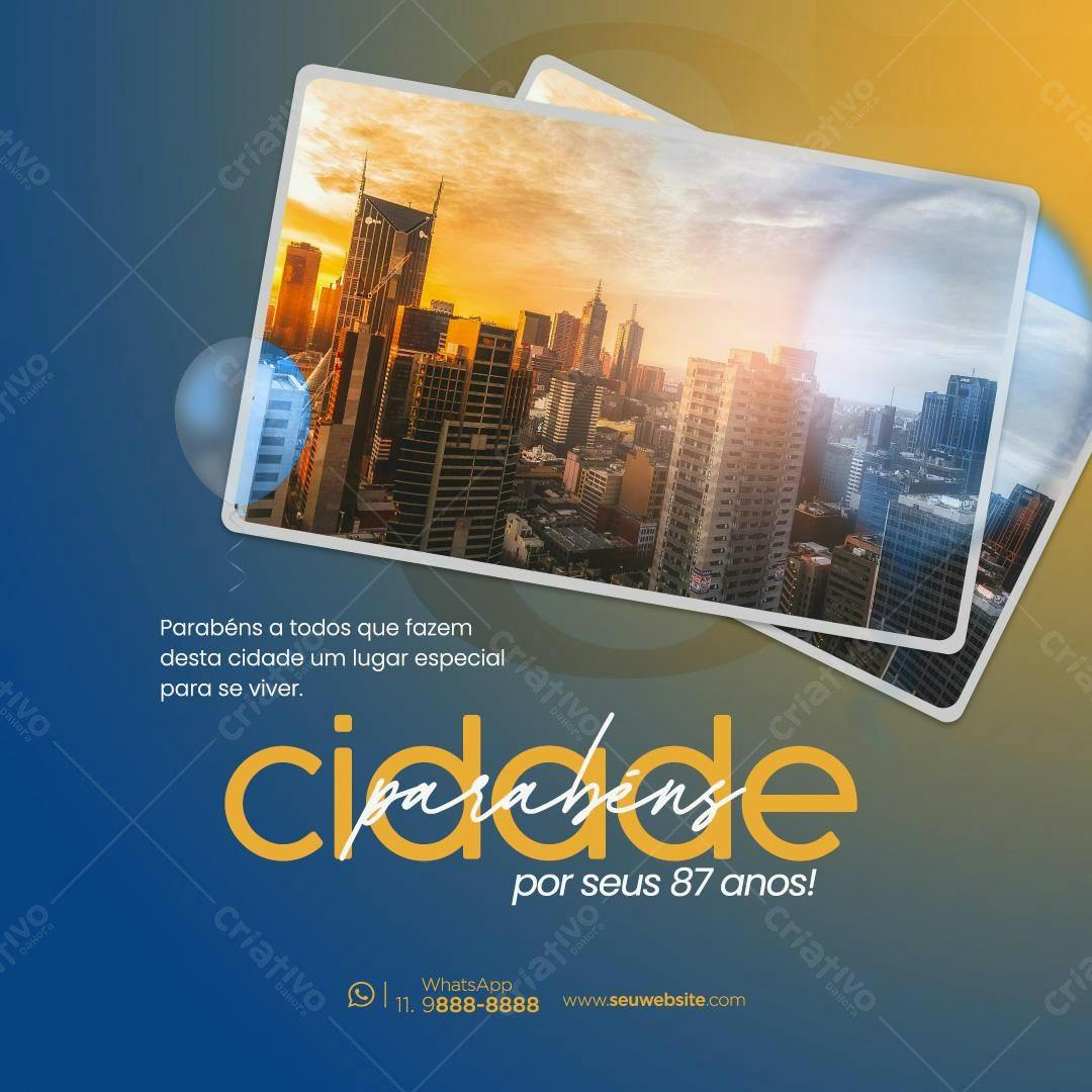 Flyer Aniversário Cidade PSD Editável
