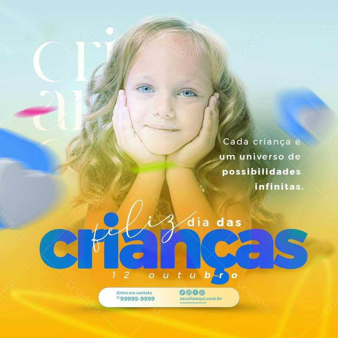 Post para o Dia das Crianças PSD Editável