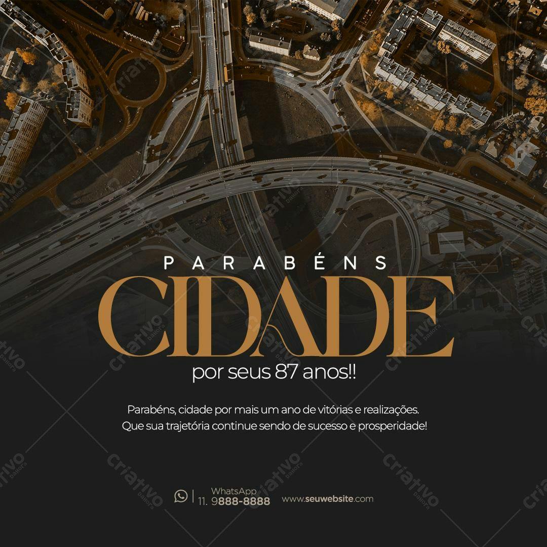 Flyer Aniversário Cidade PSD Editável