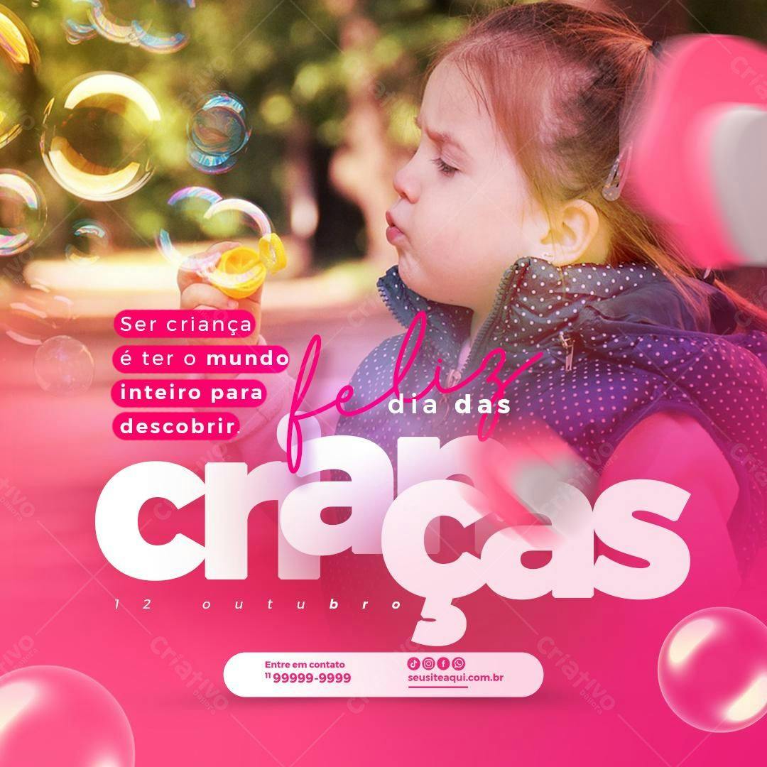 Post para Dia das Crianças PSD Editável