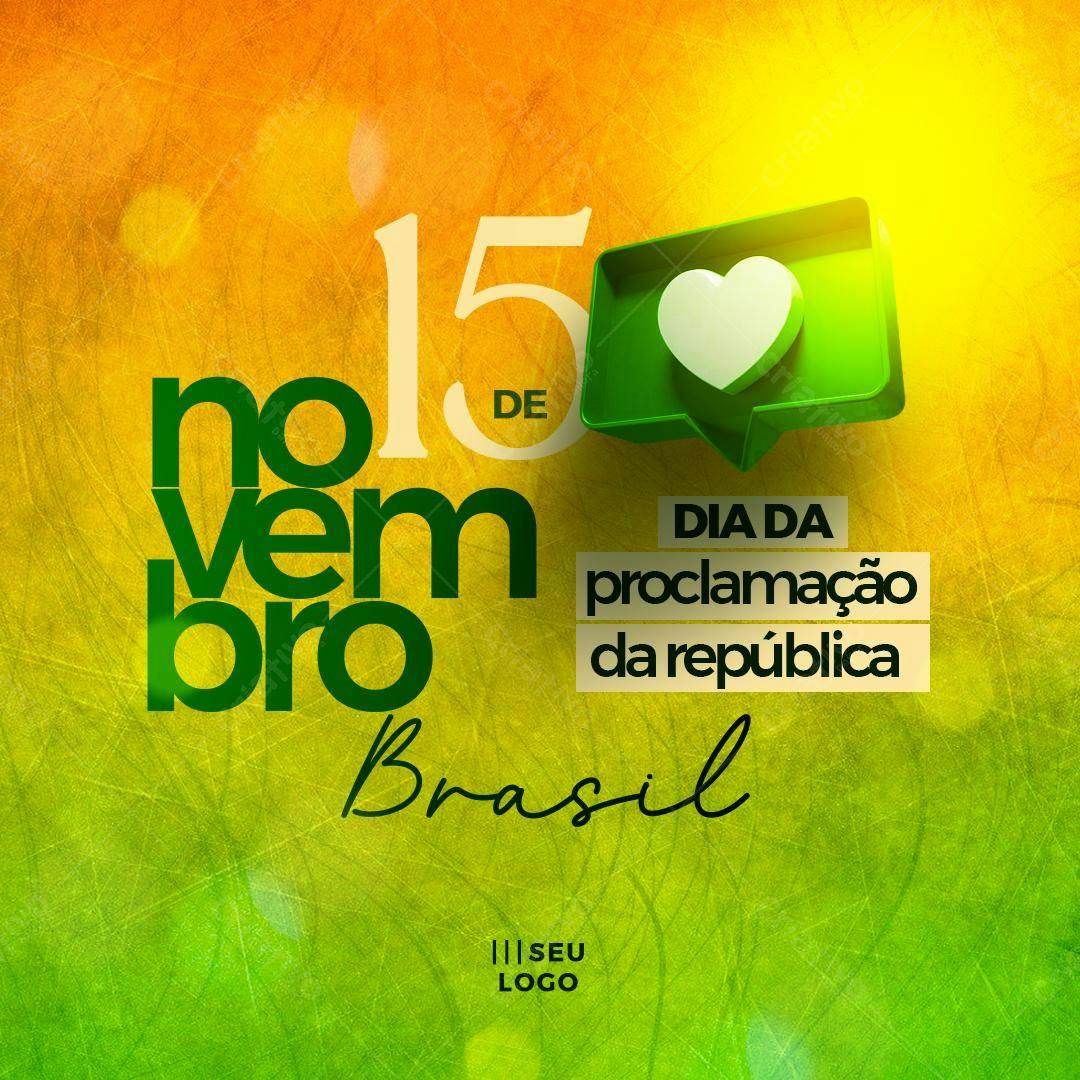Postagem Dia da Proclamação da República PSD Editável