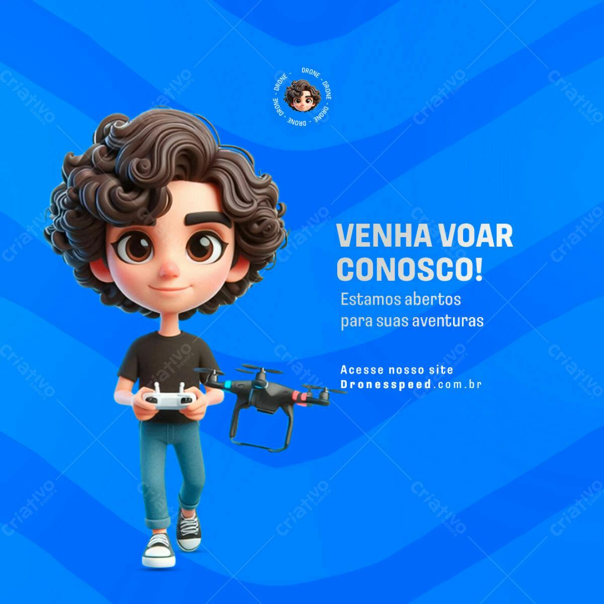 Flyer para Propaganda de Drones PSD Editável
