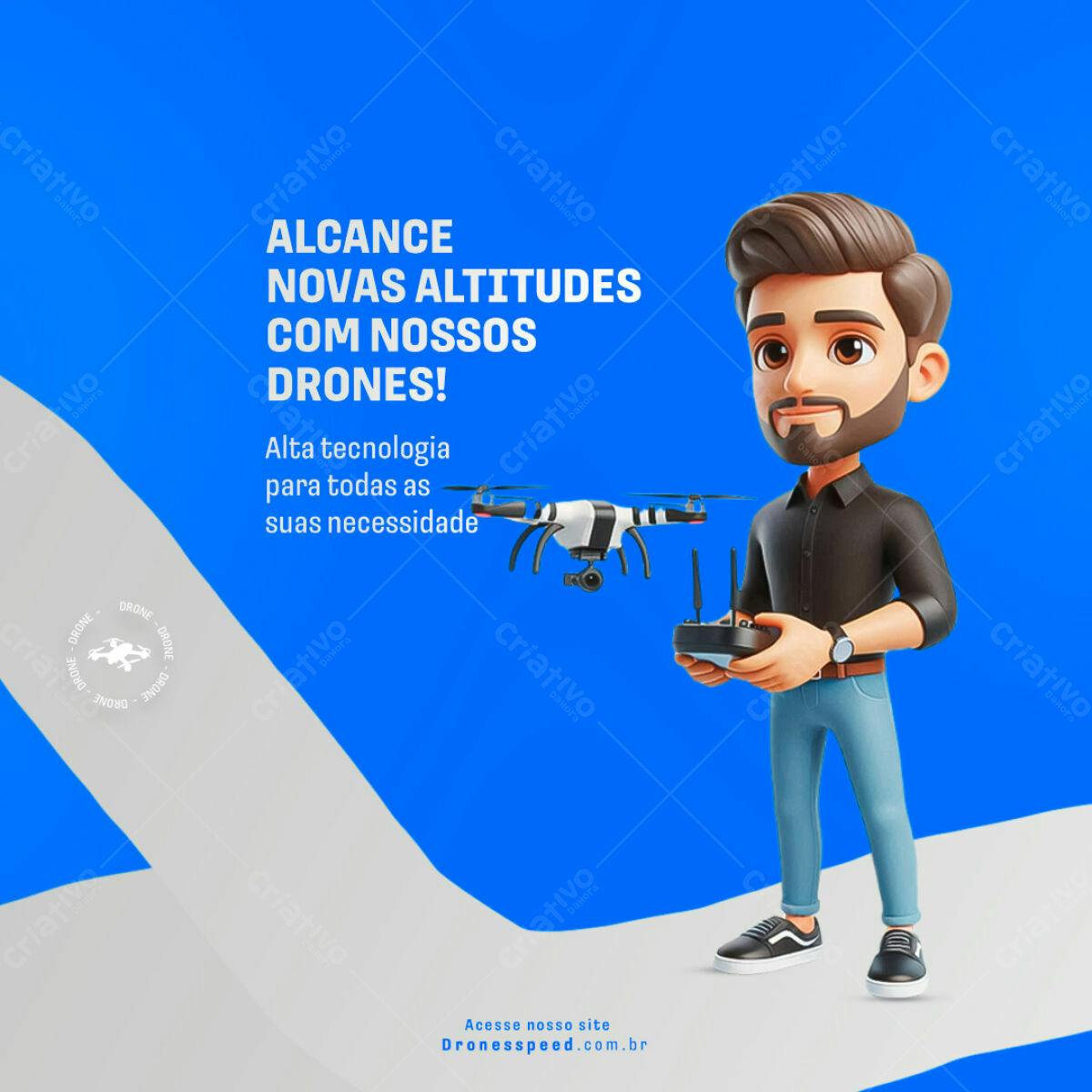 Flyer Propaganda de Drones PSD Editável