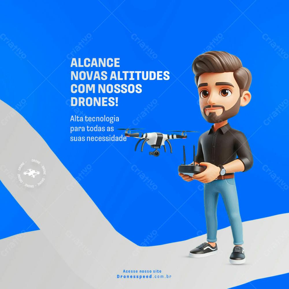 Alcance Novas Altitudes Com Nossos Drones Psd Editável