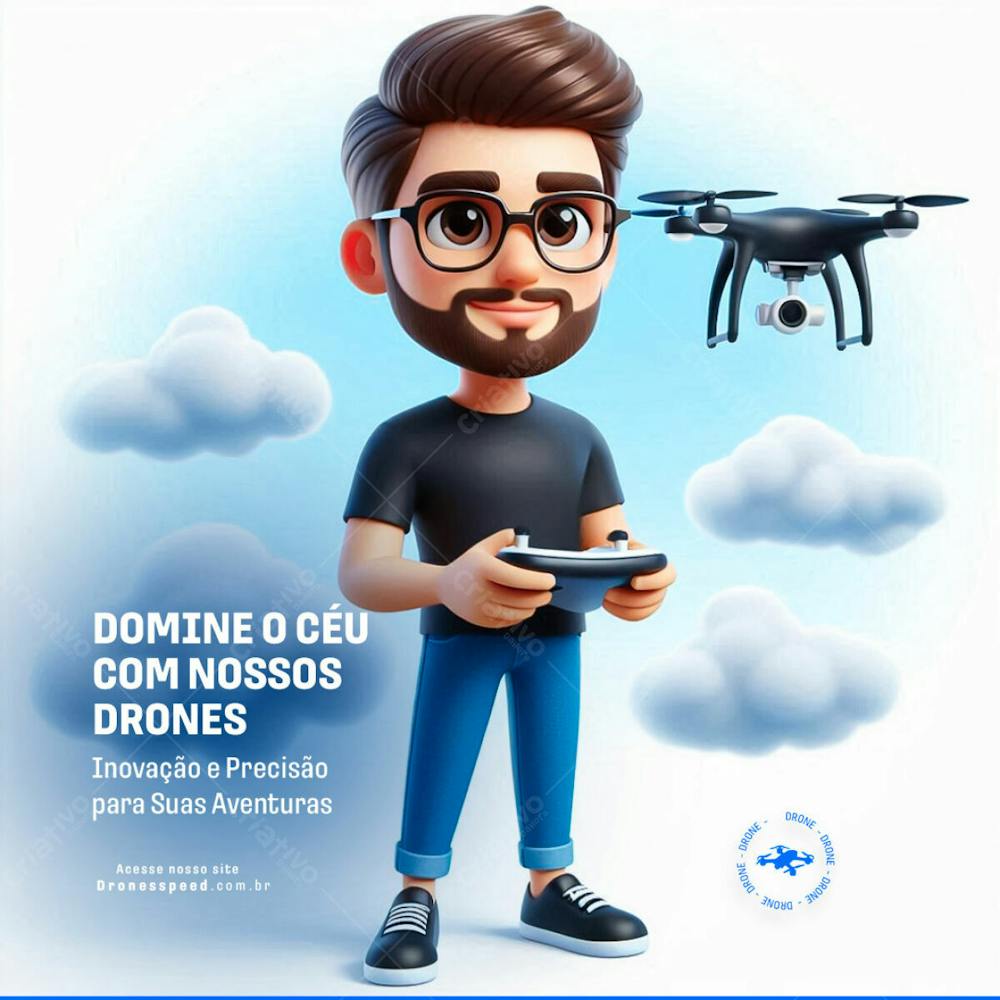 Domine O Céu Com Nossos Drones Psd Editável