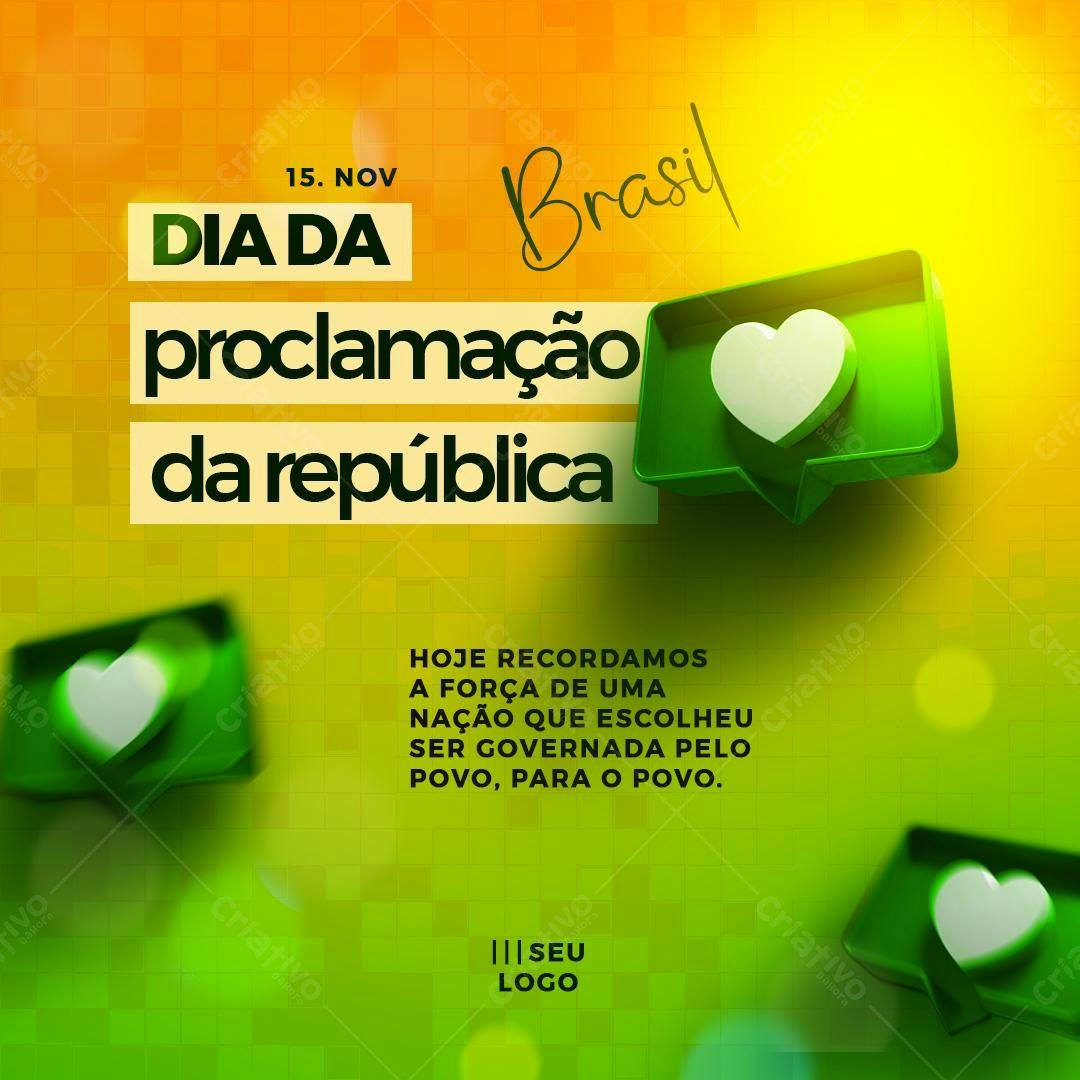 Flyer para o Dia da Proclamação da República PSD Editável
