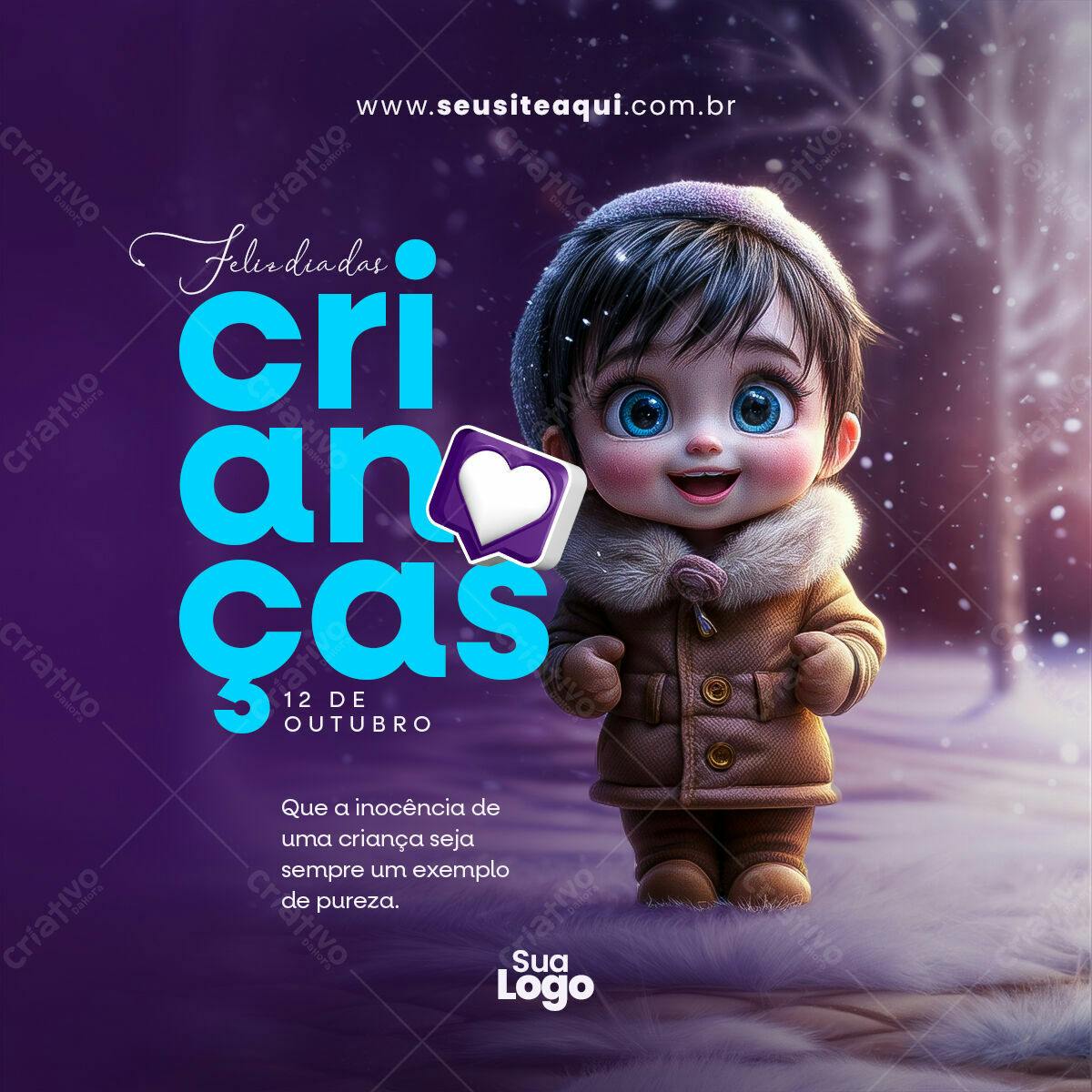 Post para o Dia das Crianças PSD Editável