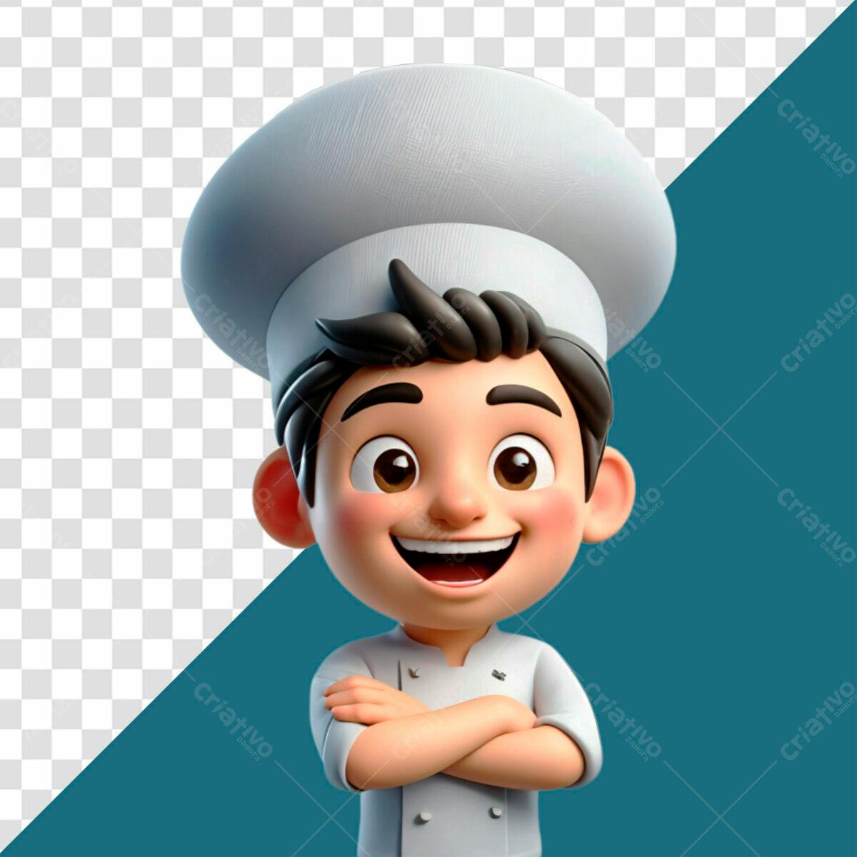 Chef Ilustração Cartoon PSD Editável
