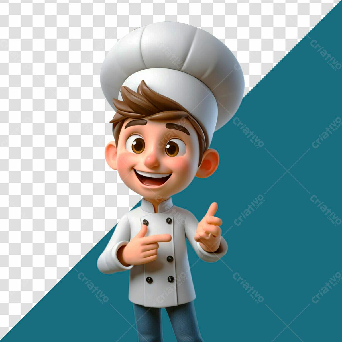 Personagem Chef para Cardápio PSD Editável