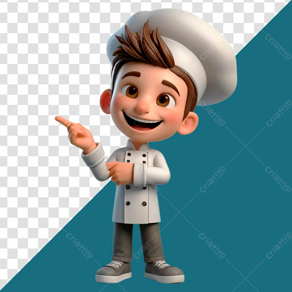 Chef Cartoon Ilustração PSD Editável