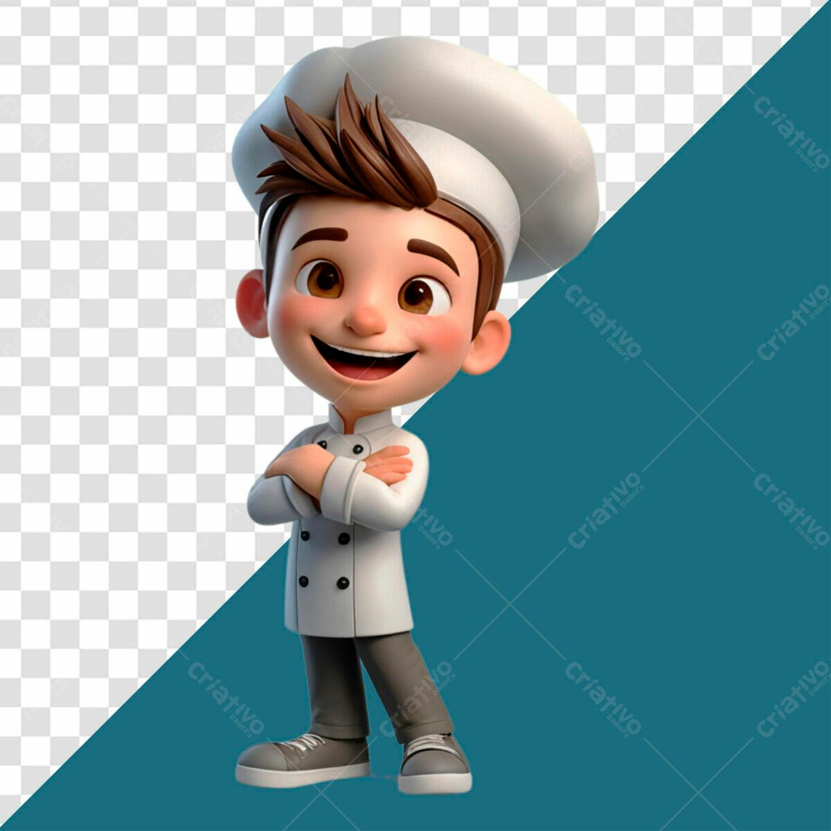 Personagem Chef de Cozinha PSD Editável