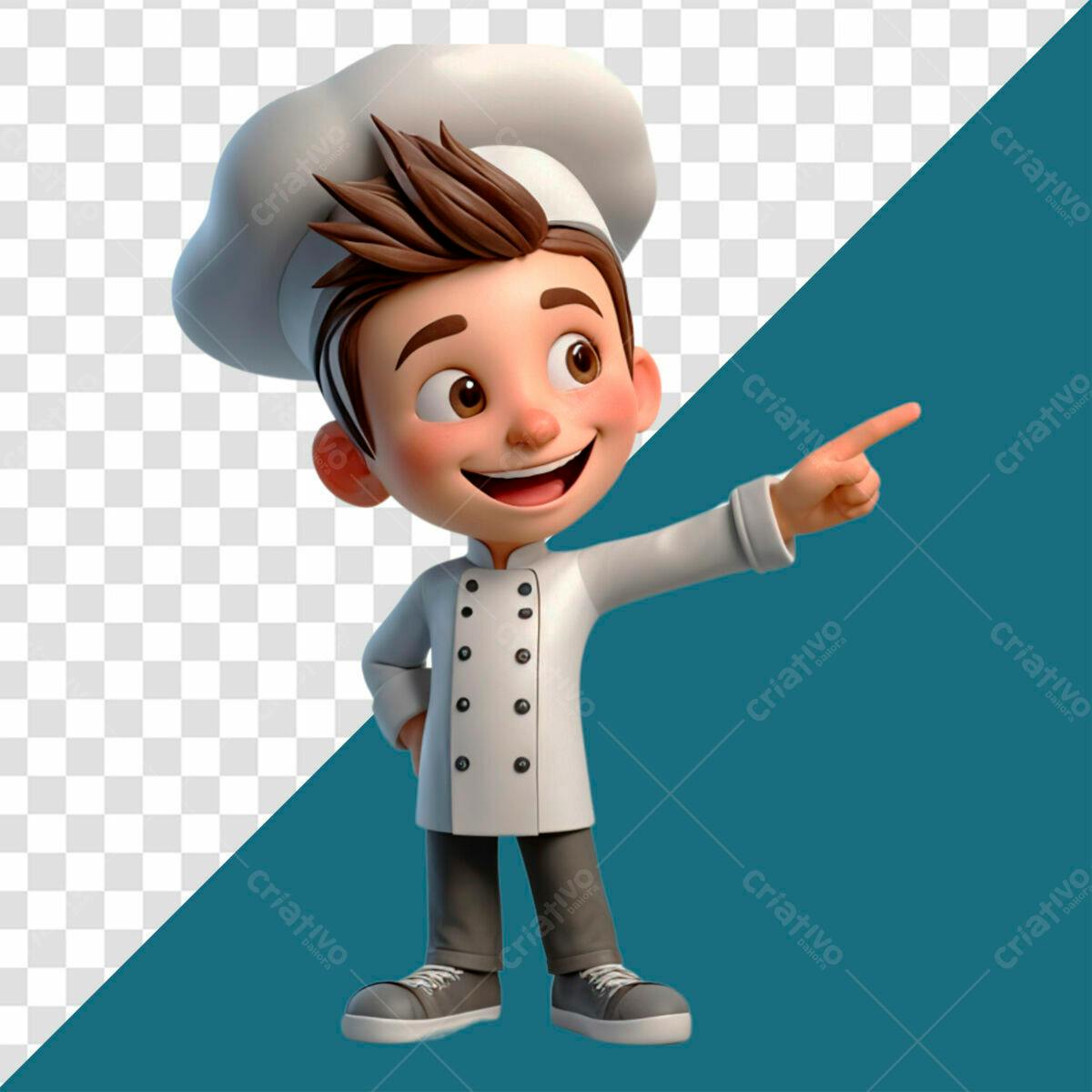 Chef Carismático Ilustração PSD Editável