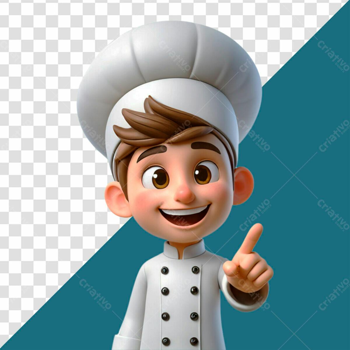 Personagem Chef de Cozinha PSD Editável
