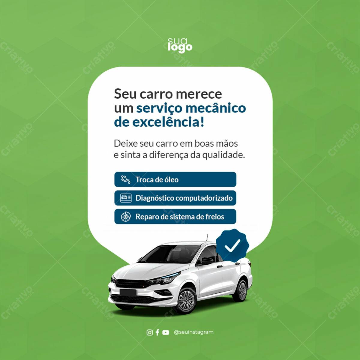 Post para Oficina Mecânica PSD Editável