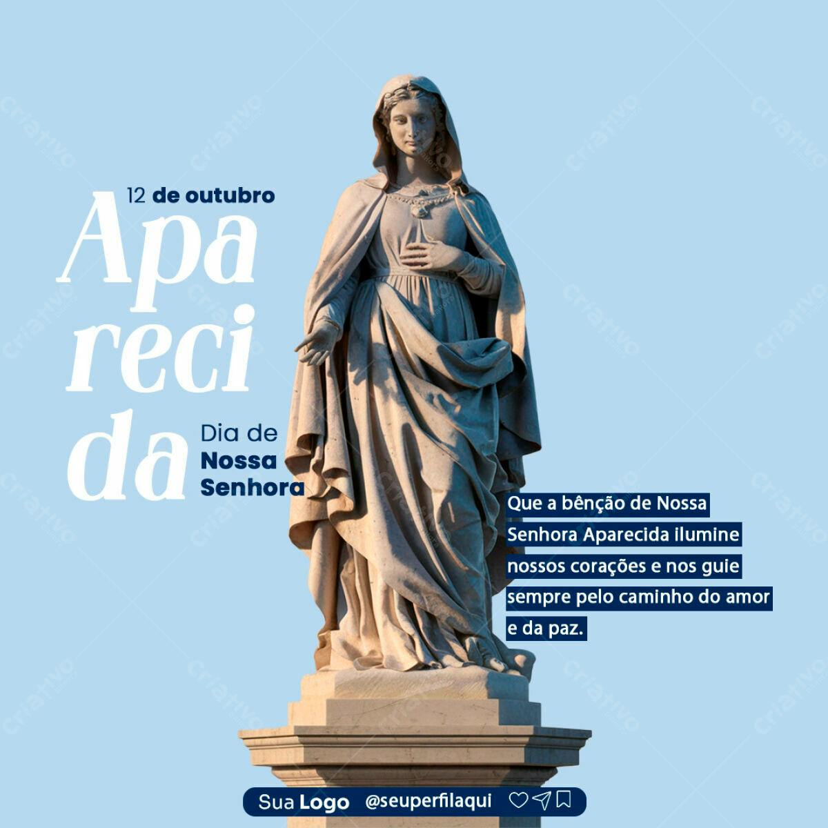 Postagem Dia de Nossa Senhora Aparecida PSD Editável