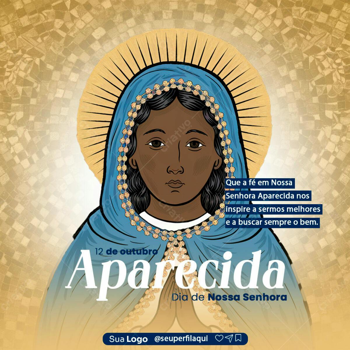 Imagem Nossa Senhora Aparecida PSD Editável