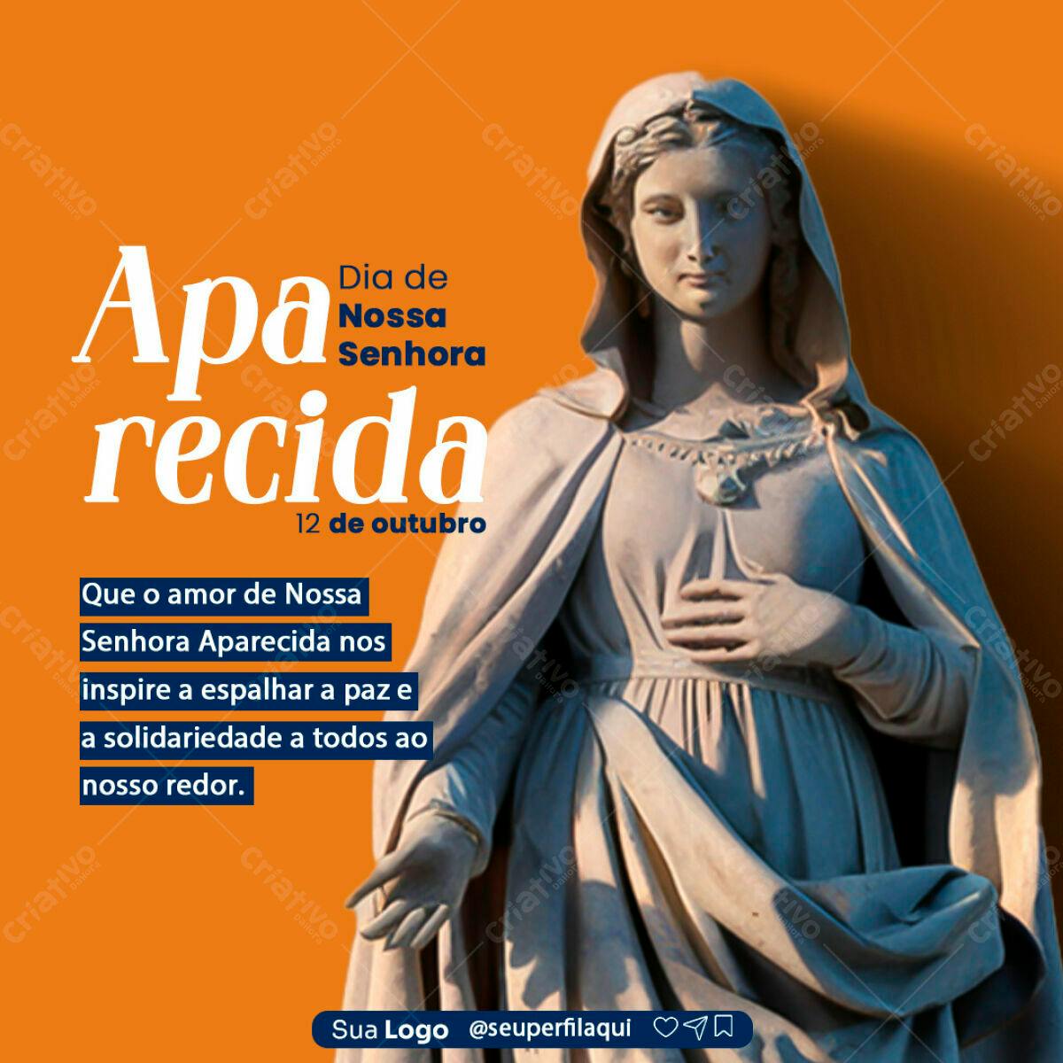 Postagem Dia de Nossa Senhora Aparecida PSD Editável