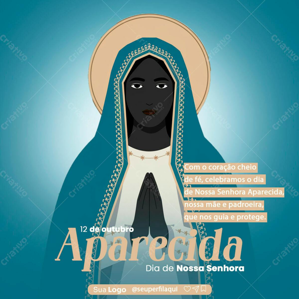 Imagem Nossa Senhora Aparecida PSD Editável