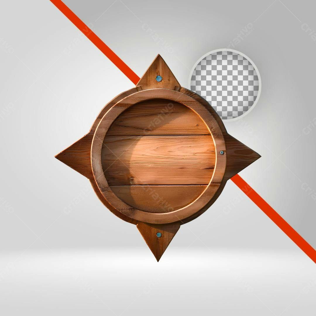 Icone de madeira PNG com fundo transparente
