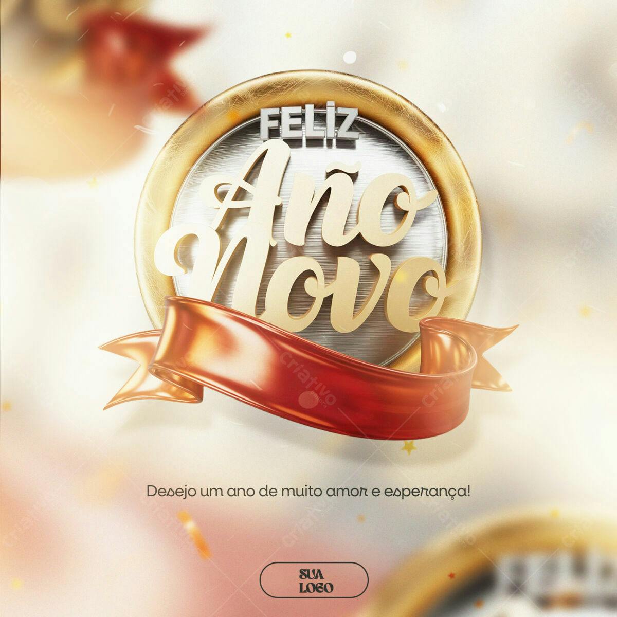 Postagem Feliz Ano Novo PSD Editável