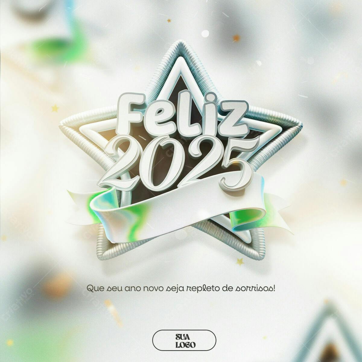 Flyer Feliz Ano Novo 2025 PSD Editável