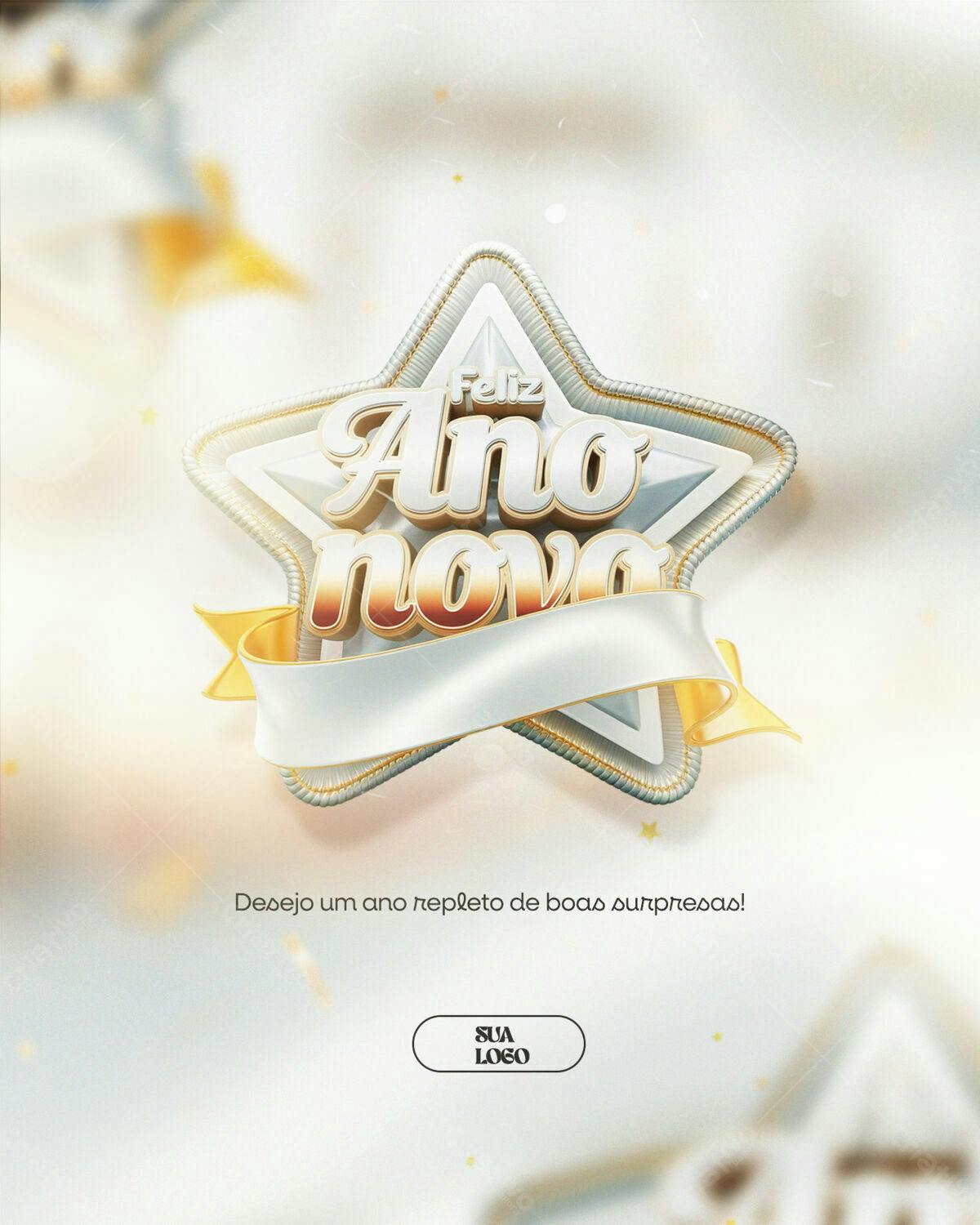 Feliz Ano Novo! Arte para Fim de Ano PSD Editável