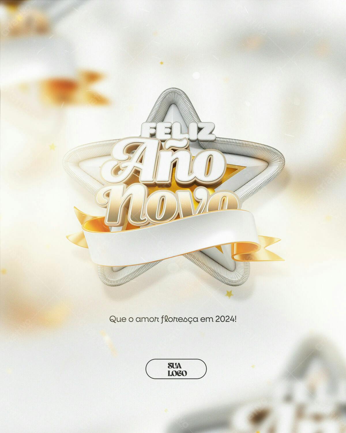 Flyer Feliz Ano Novo PSD Editável