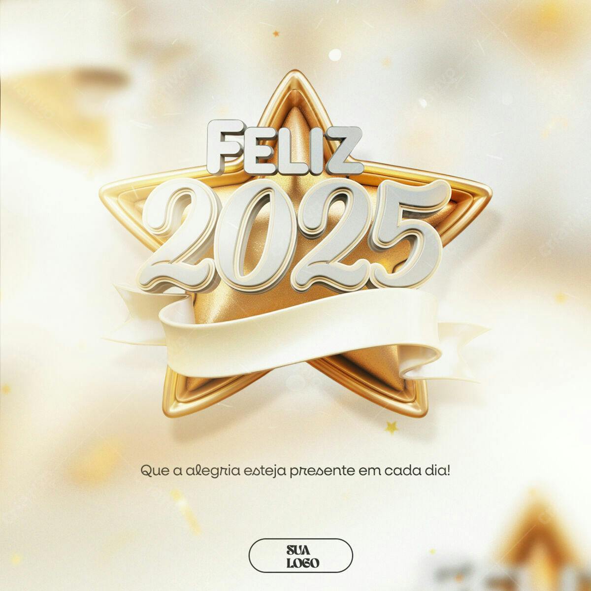 Postagem de Ano Novo 2025 PSD Editável