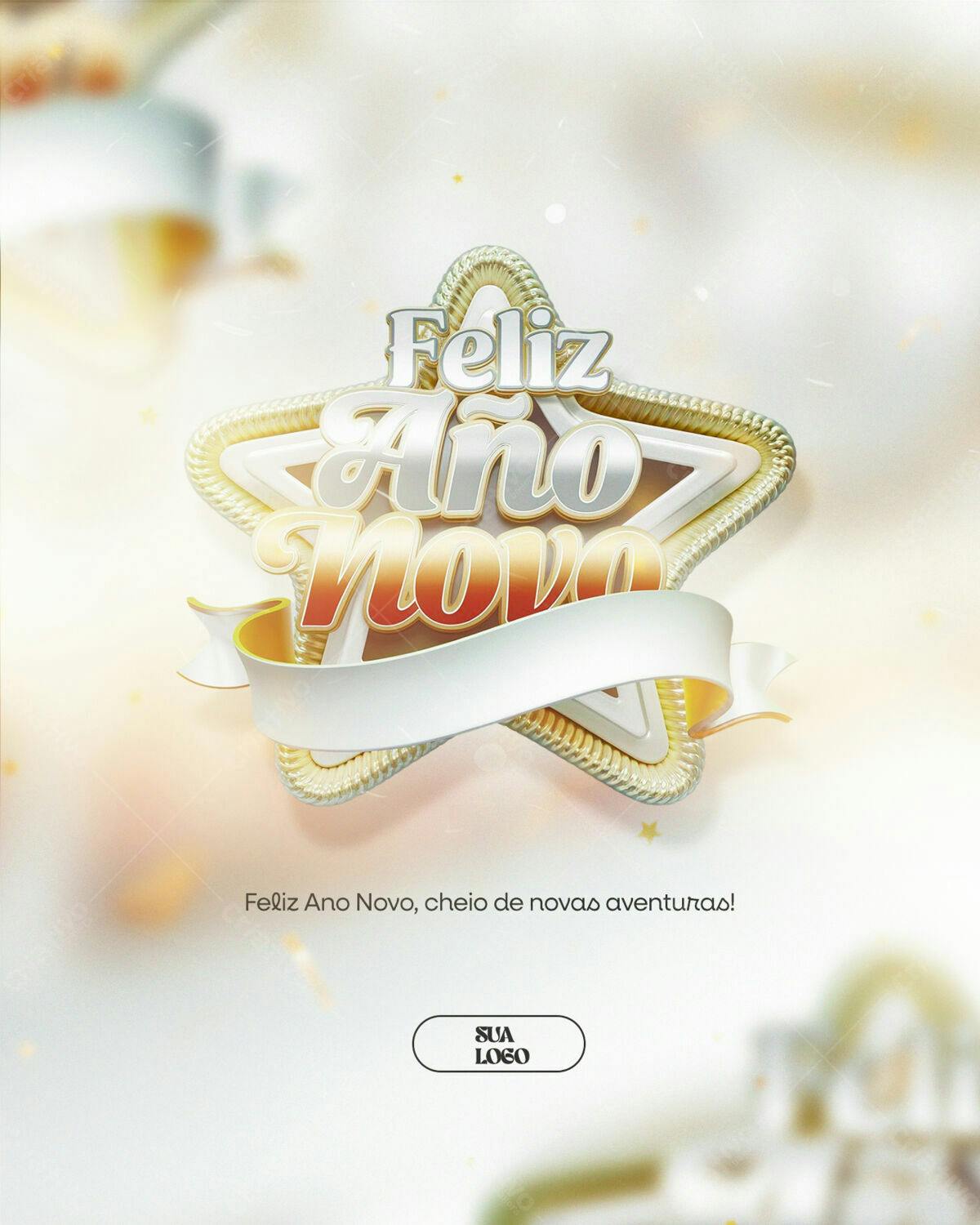 Flyer Feliz Ano Novo PSD Editável