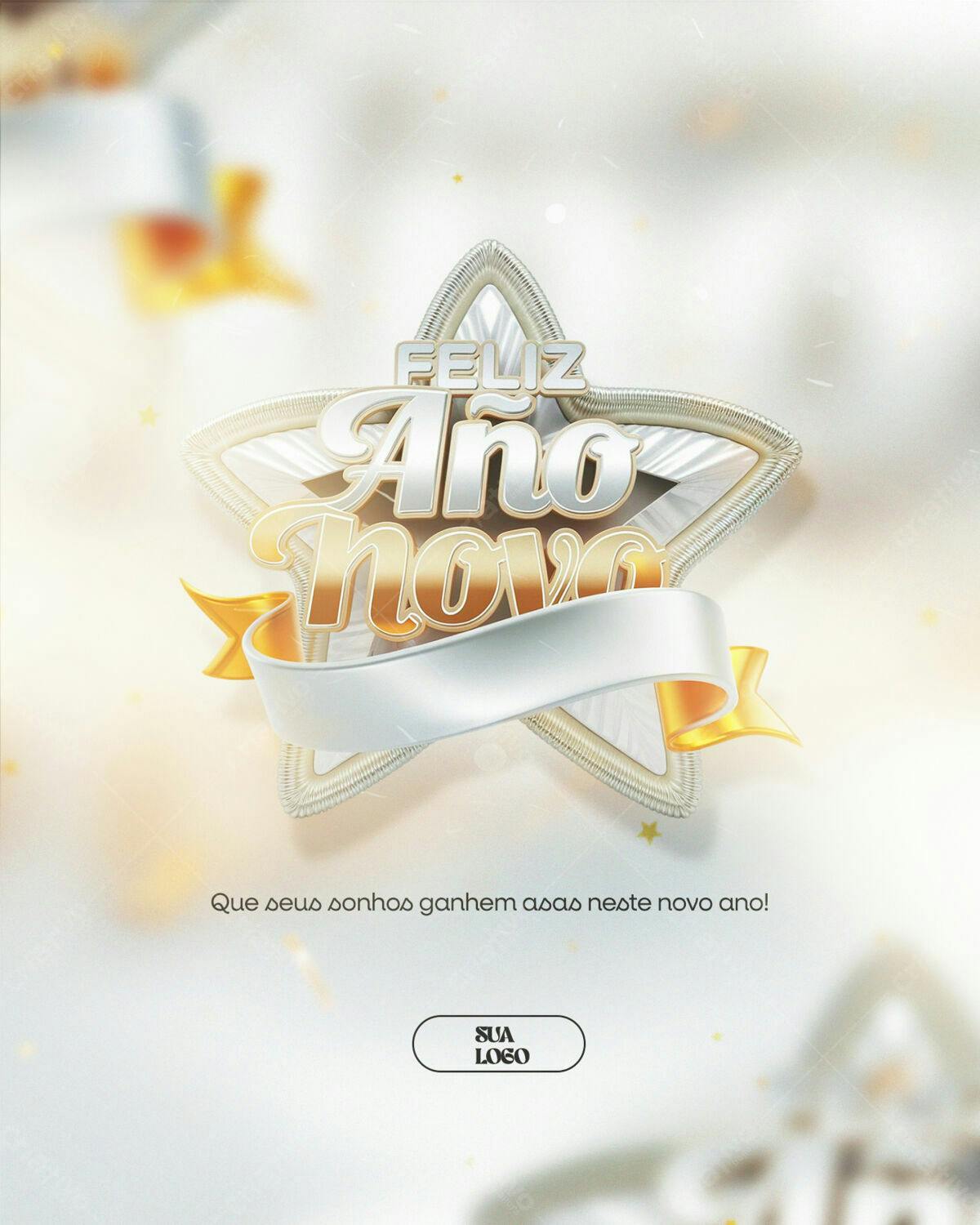 Flyer Feliz Ano Novo PSD Editável