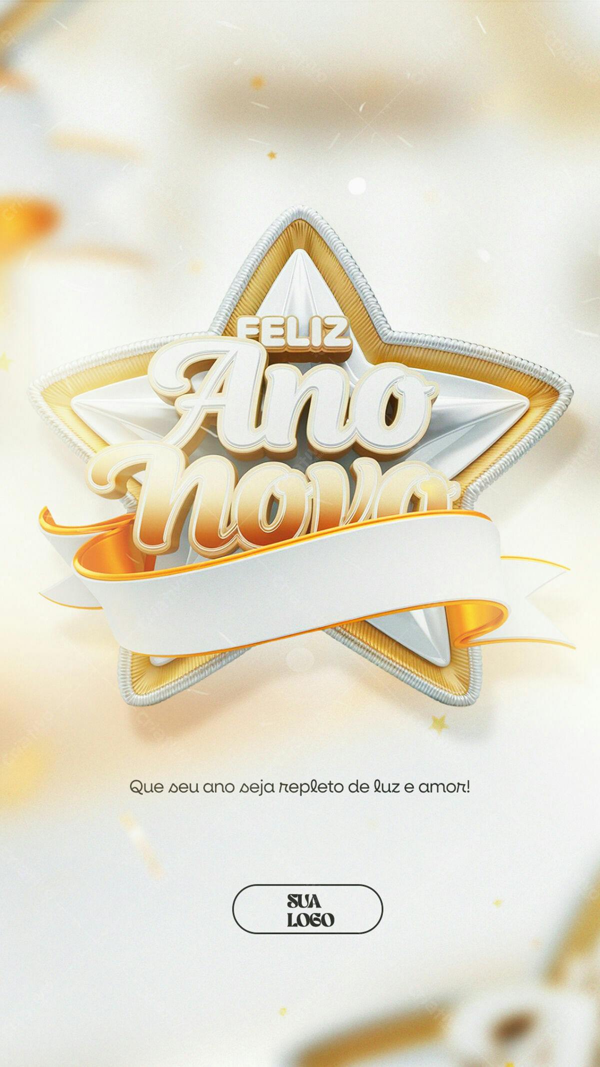Flyer Feliz Ano Novo PSD Editável
