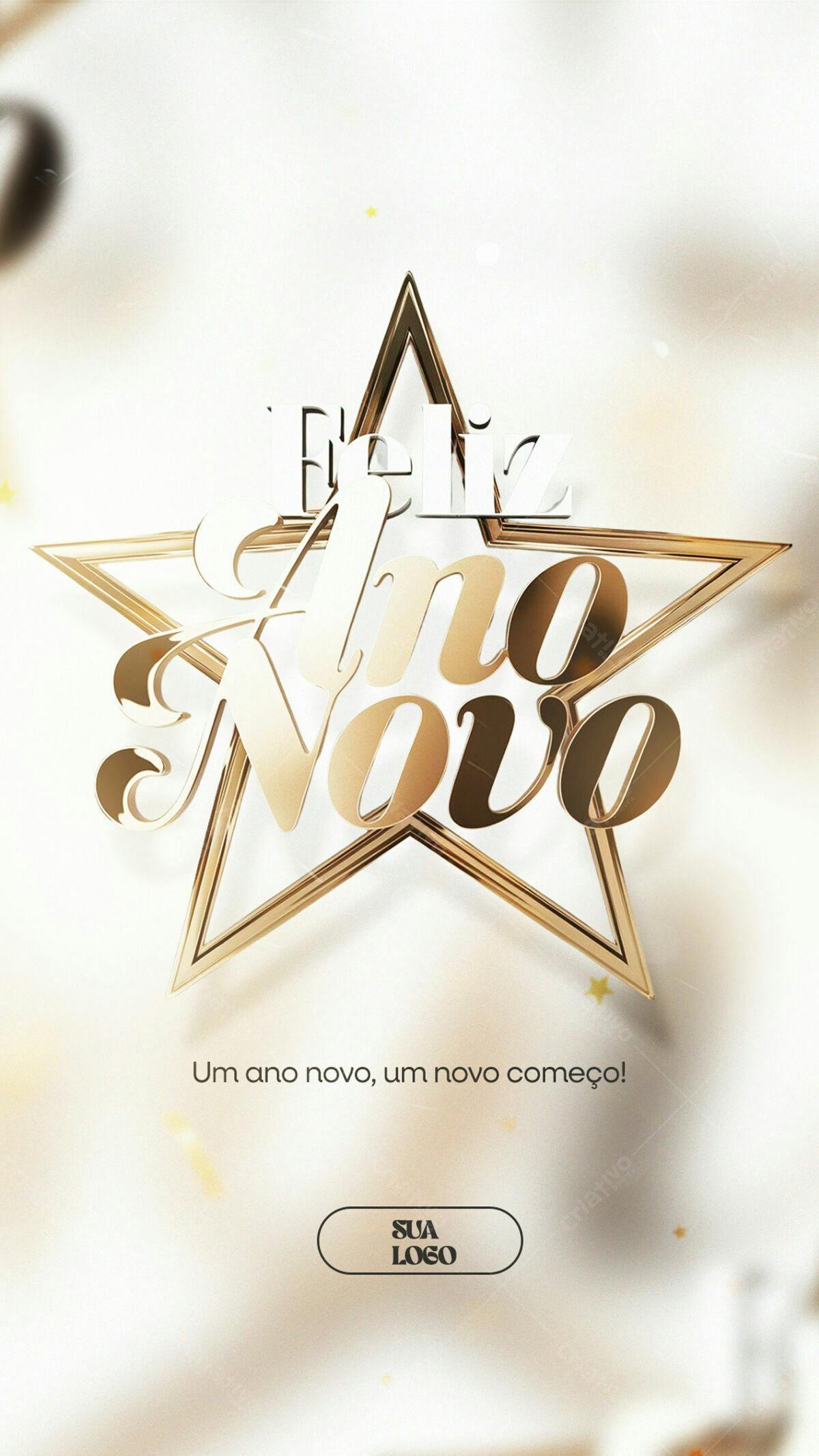 Flyer Feliz Ano Novo PSD Editável